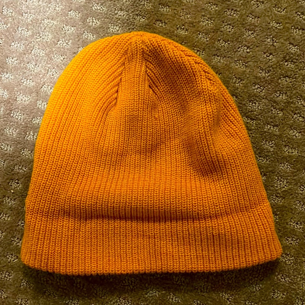 Orange beanie. One size fits all.